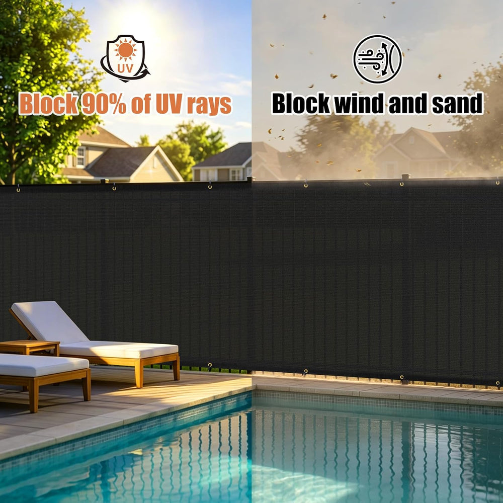 KANAGAWA Privacy Screen Fence 4 x 25ft, 90% Blockage Screen, Black