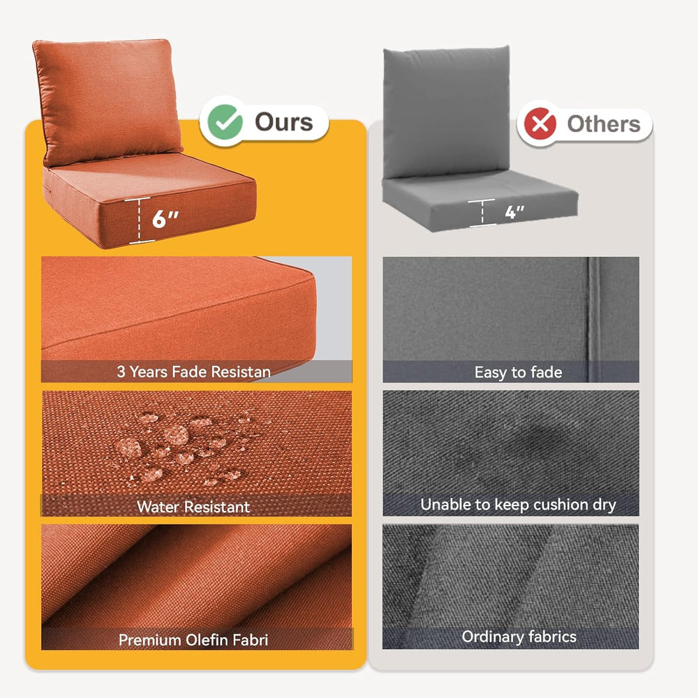 Outdoor Cushion Set for Furniture Patio Furniture, UV Resistant, Water Resist...