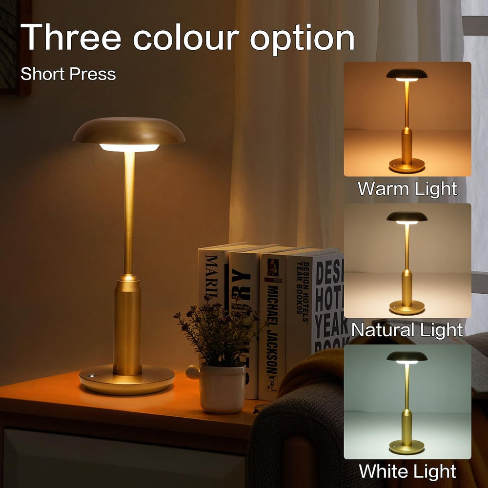 2 Pack Cordless Table Lamp, Rechargeable Table Light,Gold