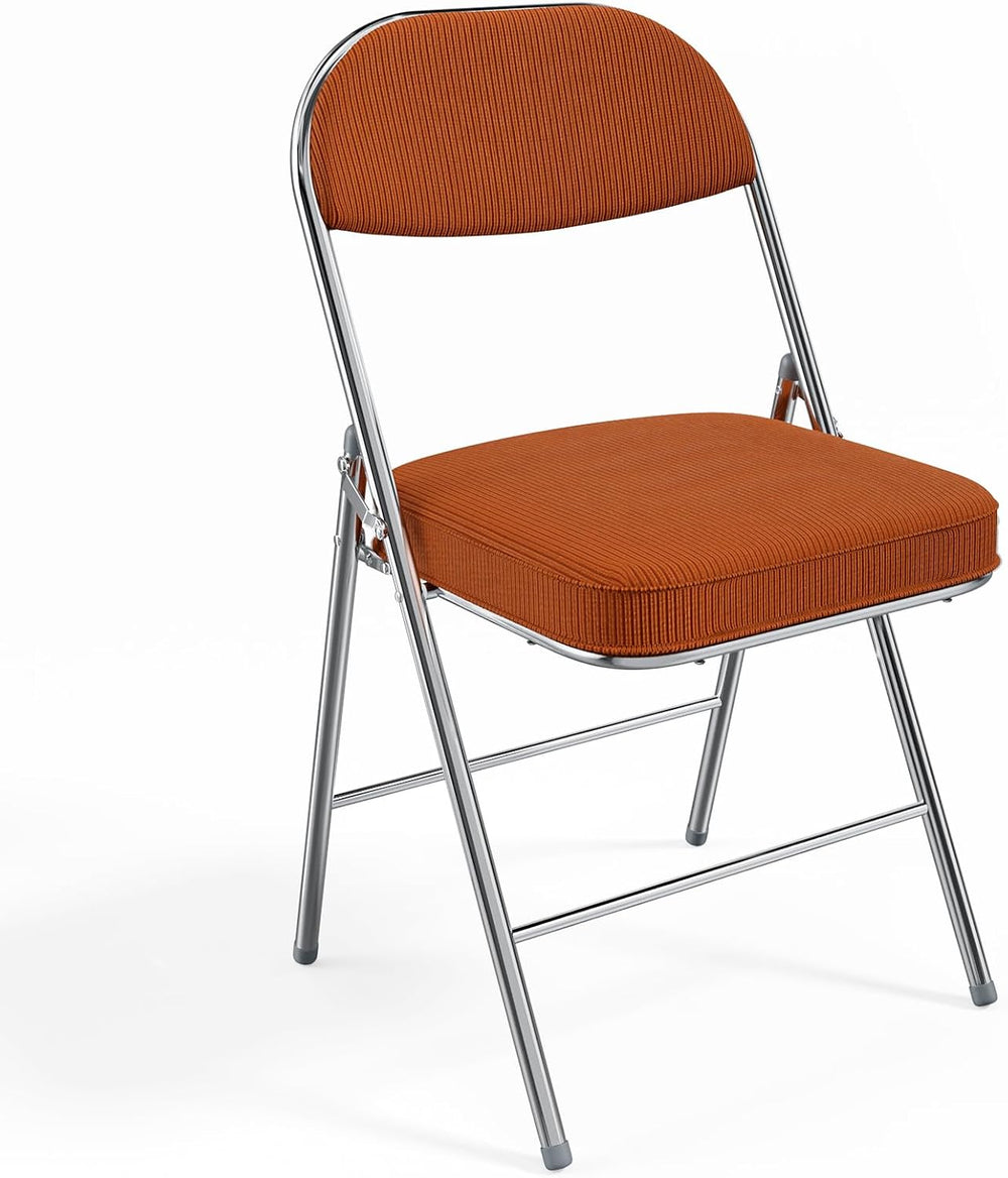 VINGLI Folding Chairs with Padded Seat & Backrest, Metal Frame, Durable C...