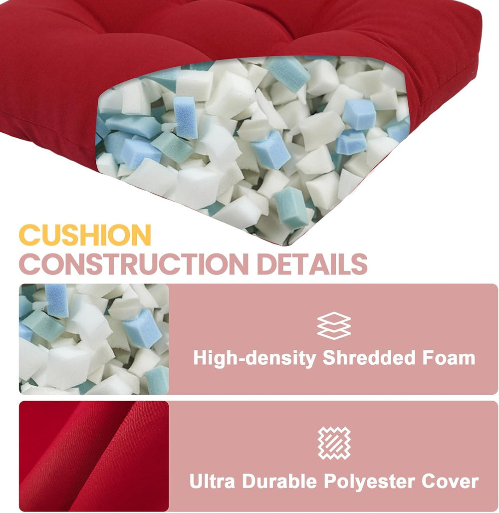 idee-home Outdoor Chair Cushions Set of 4, Patio Seat Cushions