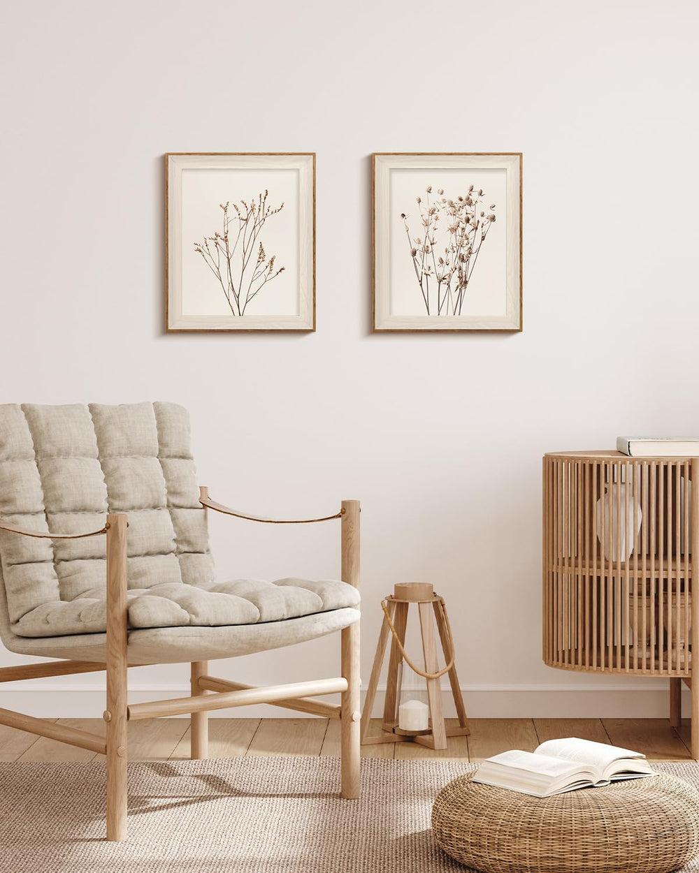 VIYYIEA Framed Dried Botanical Print Wall Art Set for Bathroom, 10×12 Inch