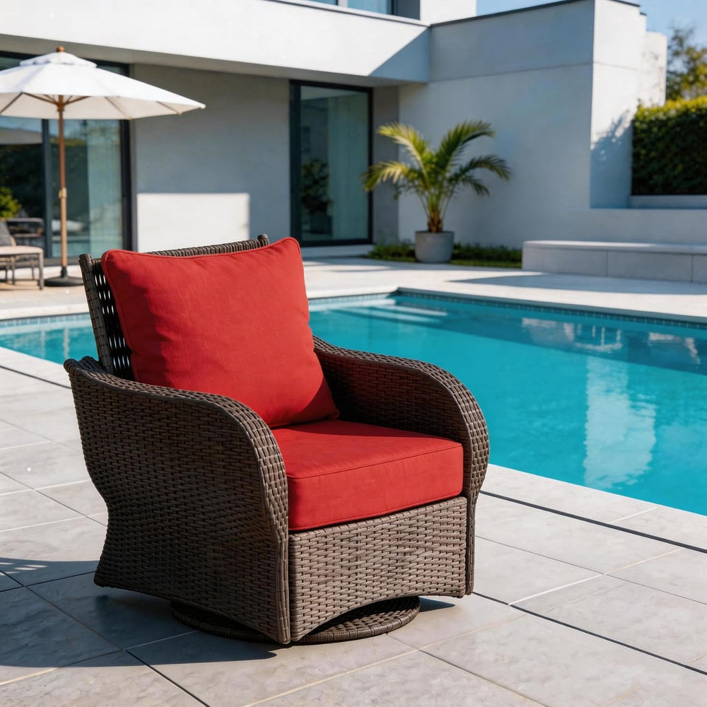 COZYVIDA 22x24 Patio Deep Seat Cushion Set 2-Pack, Chili Red