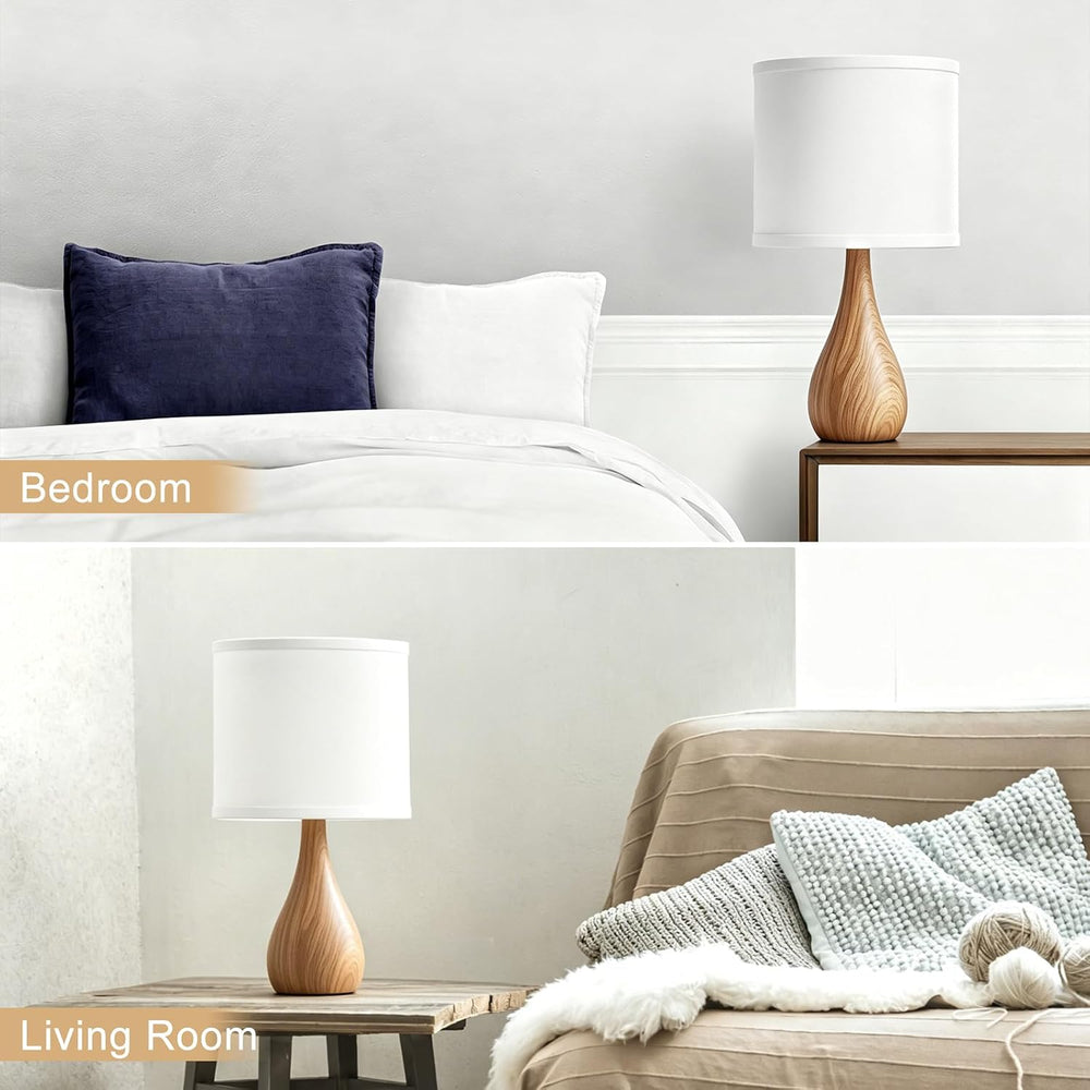 Farmhouse Style Table Lamp, Bulb Not Included, Pack of 2, Faux Wood Grain