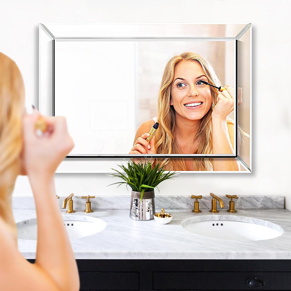 Pregaspor Wall Mirror for Bathroom, 24" x 36" Rectangular Frameless...