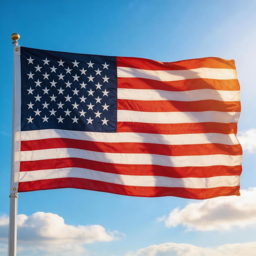 TOPFLAGS American Flag for Outside 8x12 Ft Embroidered Stars US Flags