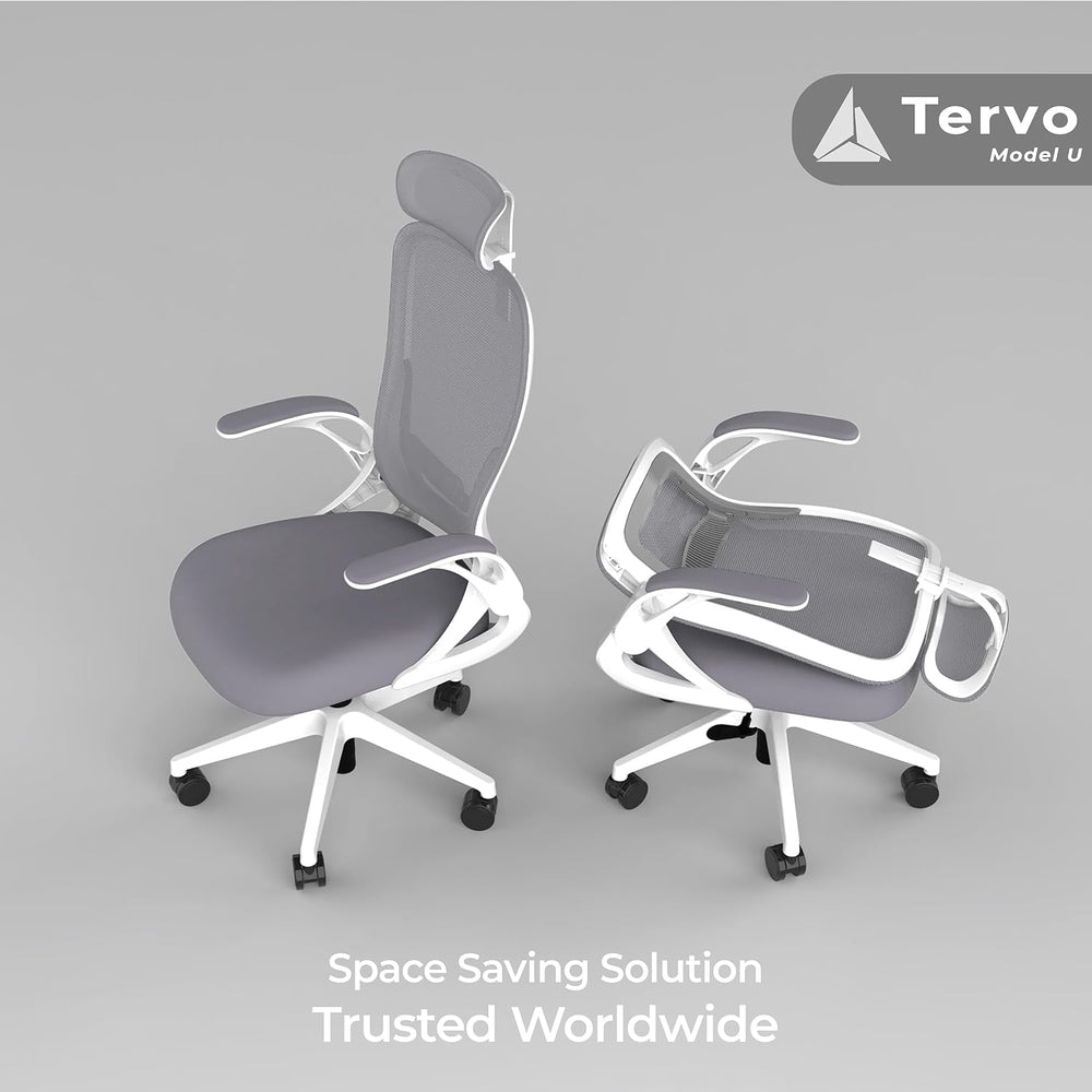 Tervo Model U - Folding Office Chair - Ergonomic Design for Small Spaces