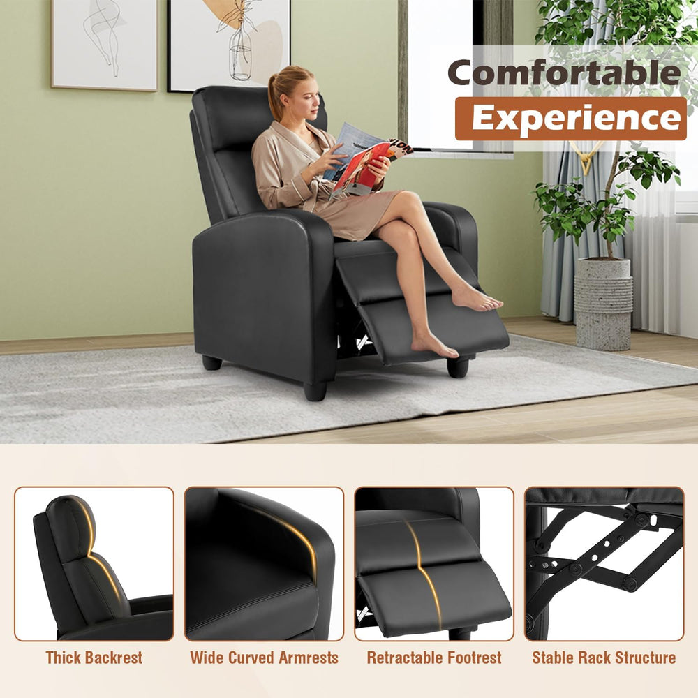 BestMassage Recliner Chair No Massage Function | Leather Black