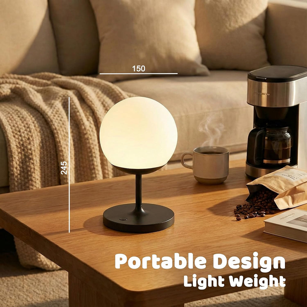 WEILAILUX Shower Lamp Waterproof, Cordless Globe Table Lamp Gold Short