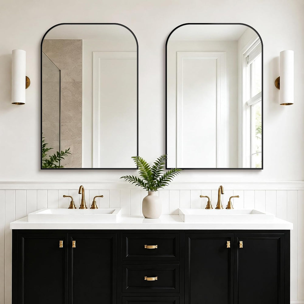FICTOR 2 Pack 36" x 24" Bathroom Vanity Mirror for Over Sink, Black