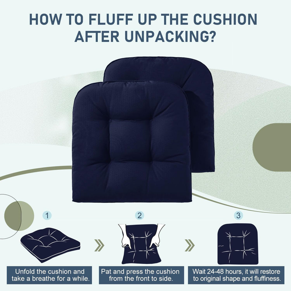downluxe Outdoor Chair Cushions Set of 2 for Patio Furniture, Waterproof Tuft...