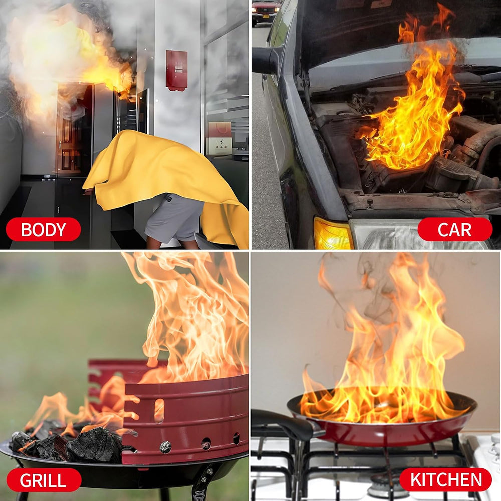 2 Pack Fire Blankets Emergency for Home, 40” x 40” Silicone-Coated Fiberglass...
