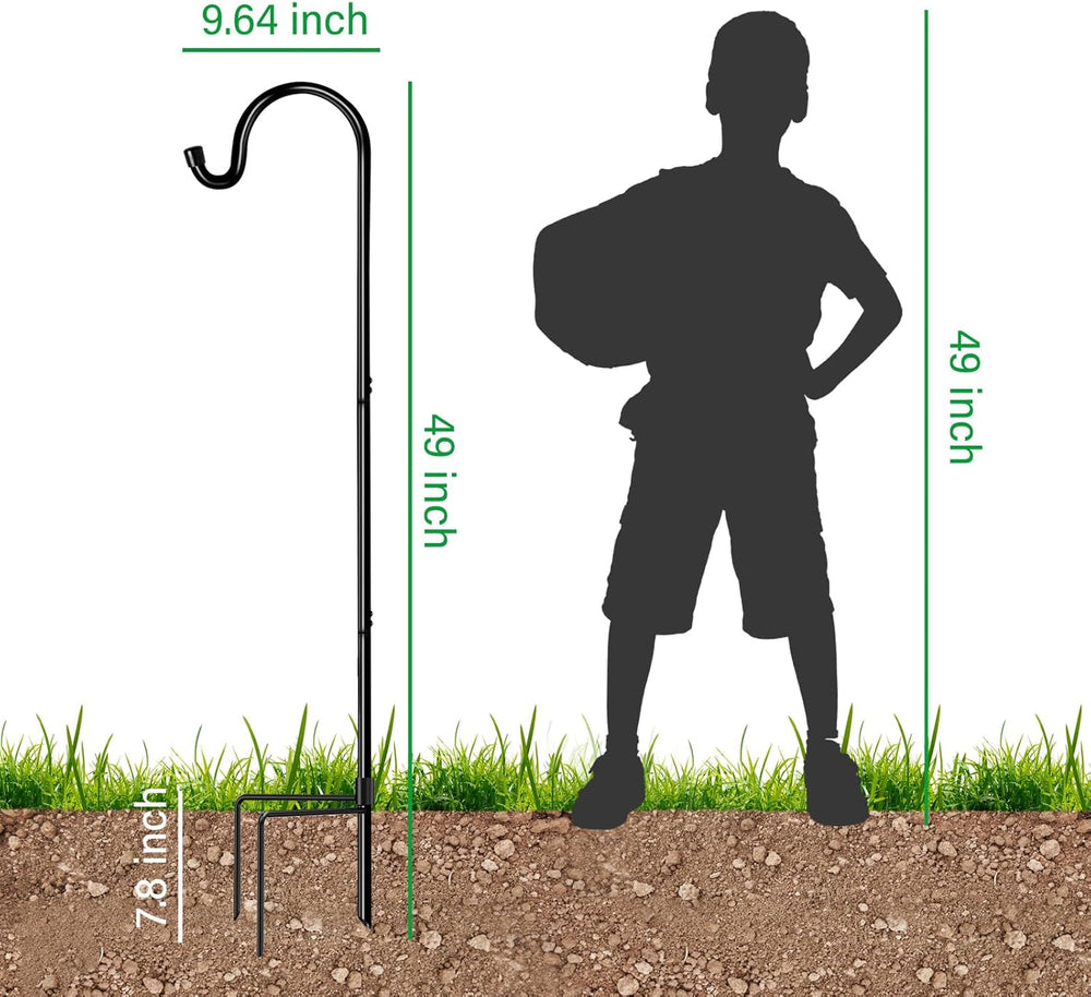 GOFORWILD 4 Pack 49 Inch Shepherd Hooks for Bird Feeder Outdoor