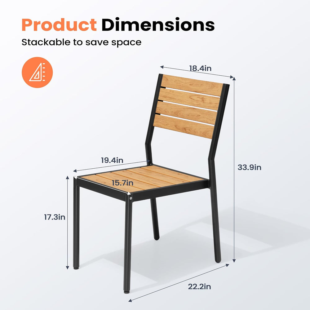 Pellebant Stackable Outdoor Patio Dining Chairs Set of 4