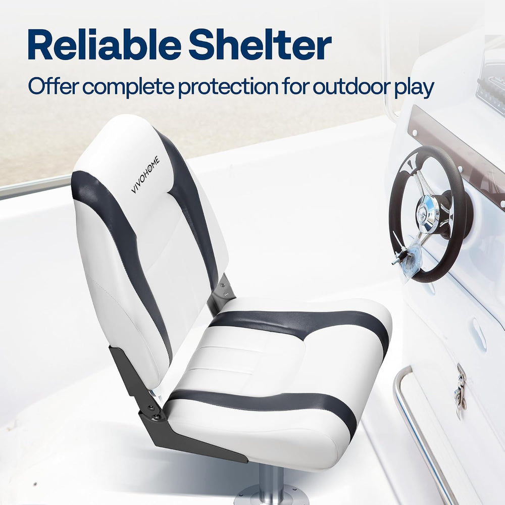 VIVOHOME Folding High Back Boat Seats, 2 Pack Waterproof Boat Captain Chair