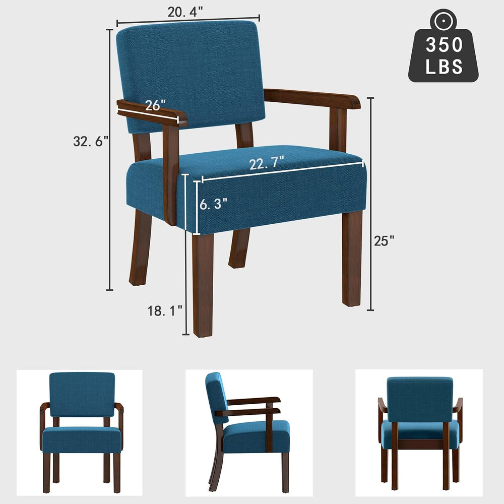 FAGAGA Accent Chair with Solid Wood Frame,Arm Chairs with Soft Seat