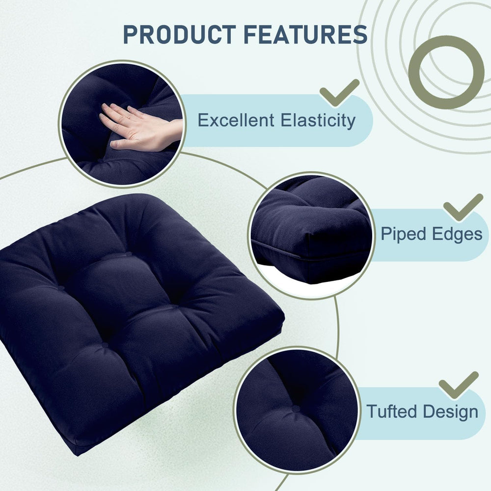 downluxe Outdoor Chair Cushions Set of 2 for Patio Furniture, Waterproof Tuft...