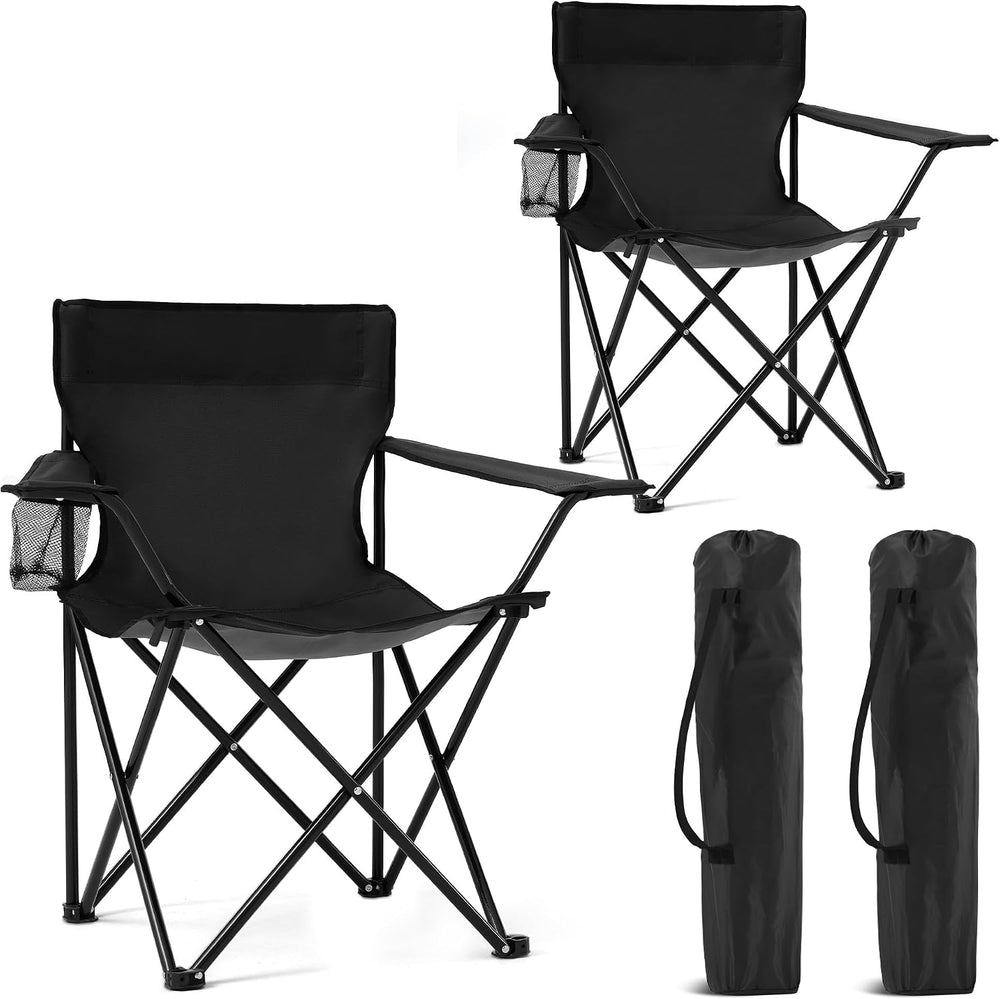 2 Pack Portable Camping Chairs Folding Lawn Chair Outdoor Lightweight Beach C...
