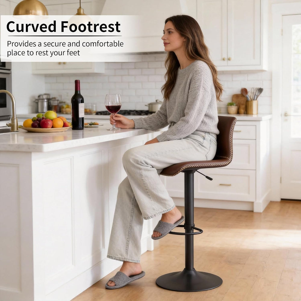 HeuGah Adjustable Bar Stools Set of 3, Swivel Counter Height Bar Chairs