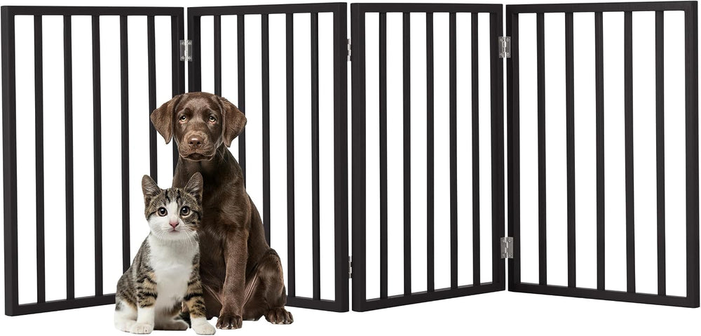 Pet Gate - 4-Panel Indoor Foldable Dog Fence for Stairs, Hallways, or Doorway...