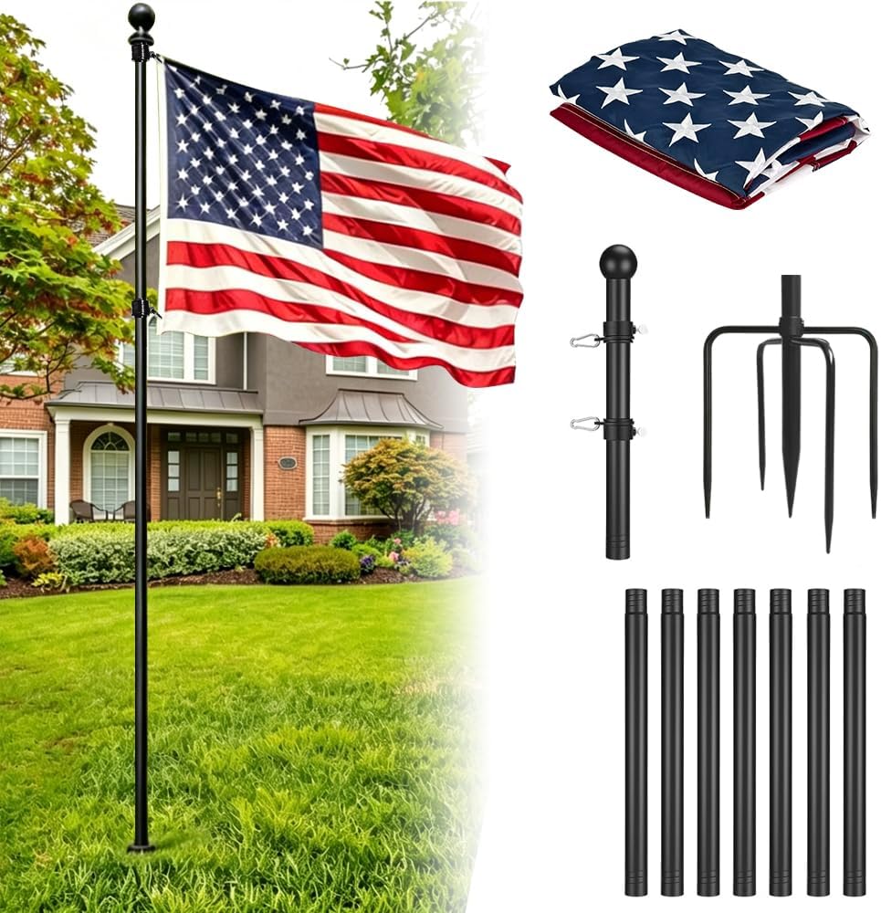 10 FT In Ground Flag Poles for Outside House