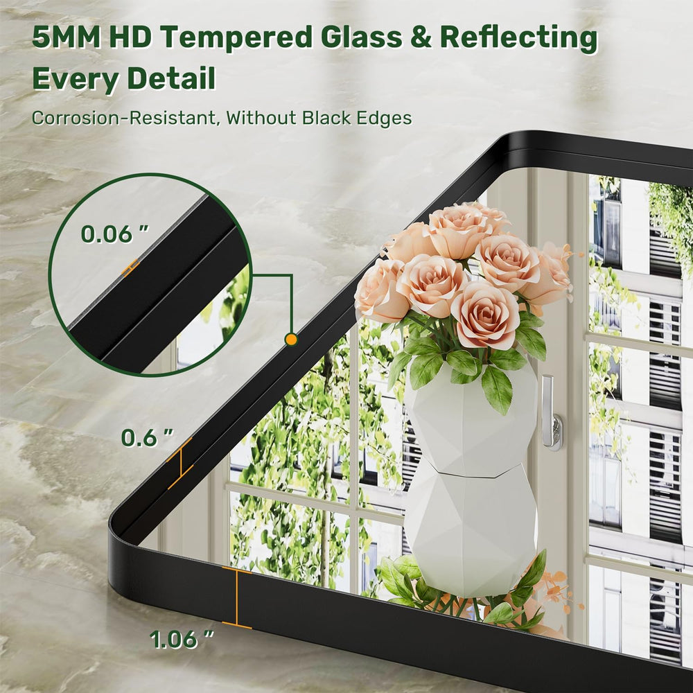 22X30 Black Bathroom Mirror for Over Sink, 2-Pack