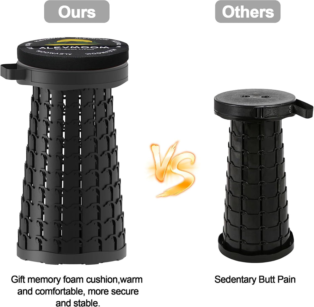 ALEVMOOM Upgraded Collapsible Stool with Cushion & Bag, 18" H Portab...