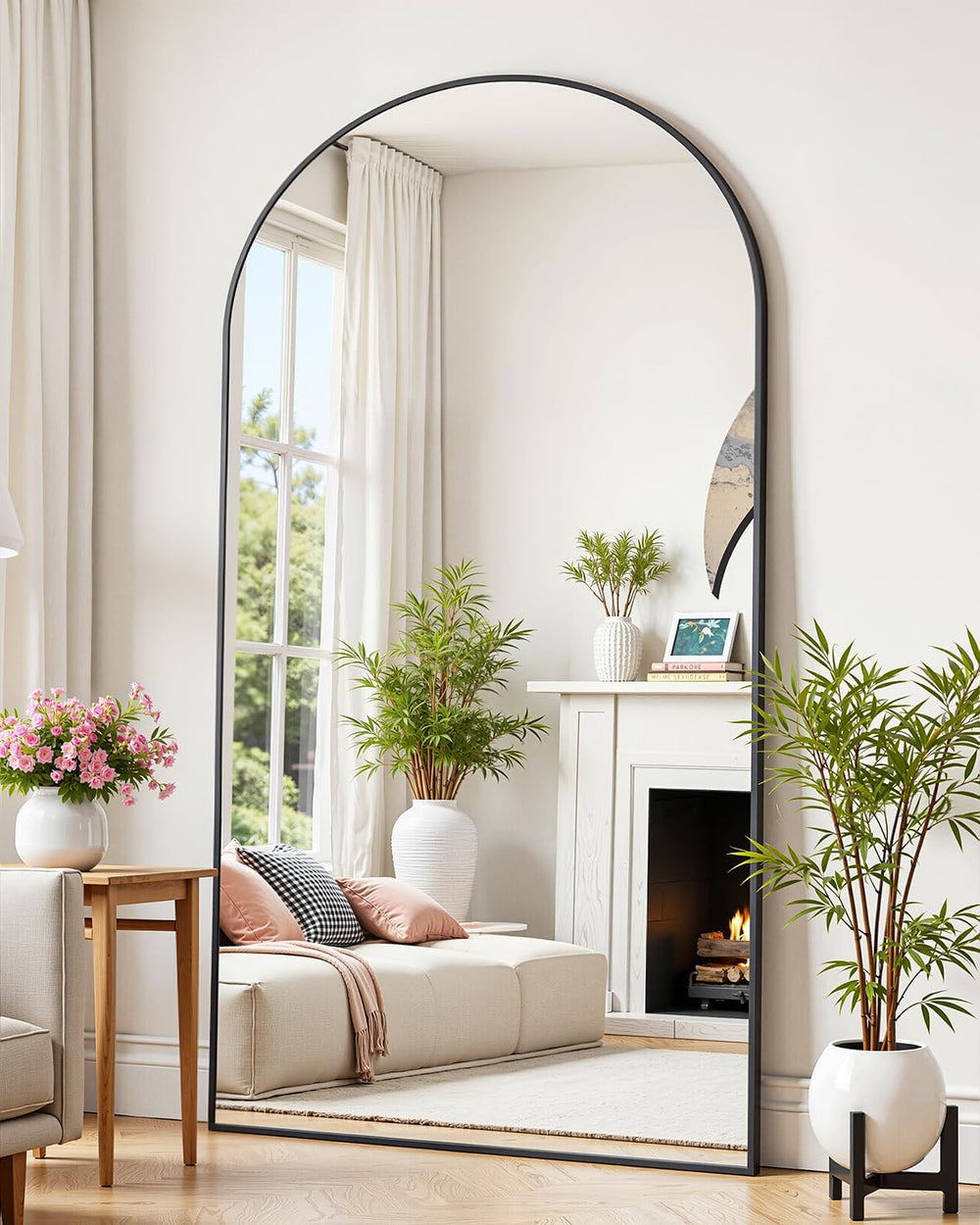 Suidia 81" x41” Arched Full Length Floor Mirror, Black Full Body Mirror