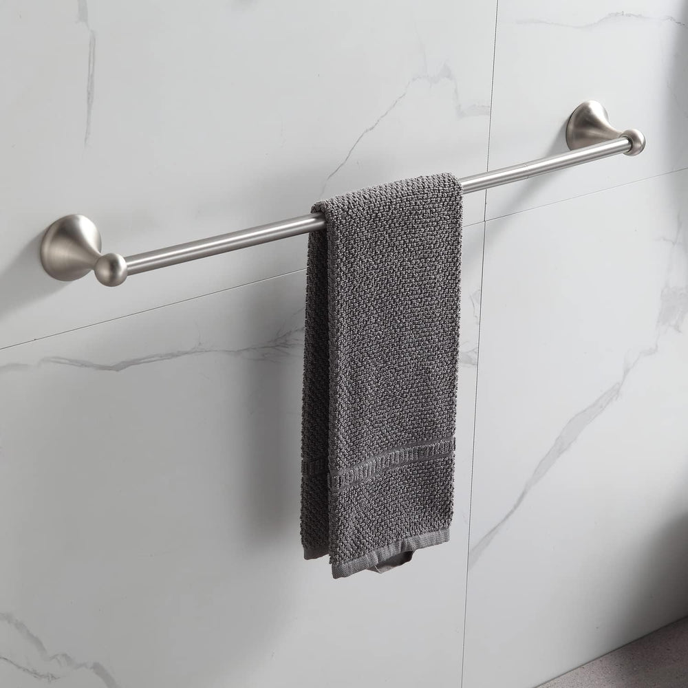 BGL 4-Piece Brushed Nickel Bathroom Hardware Set with Adjustable Towel Bar