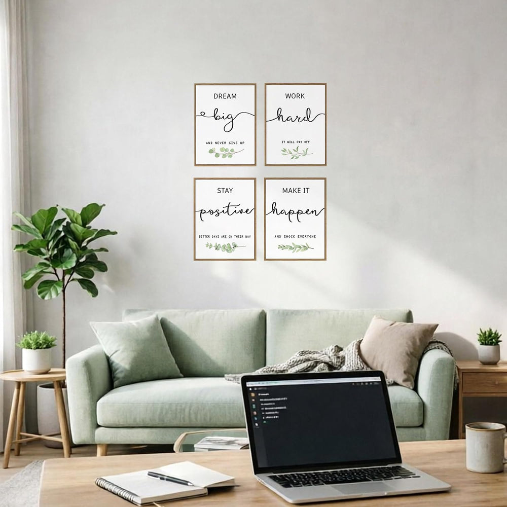 Office Wall Art Inspirational Prints Motivational Decor 12”x16”Framed