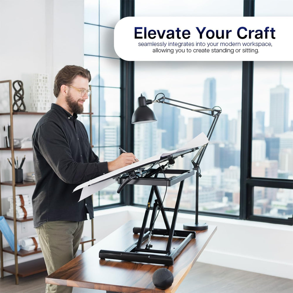 VIVO Black 36 in Tilting Stand Up Desk Converter, DESK-V036T