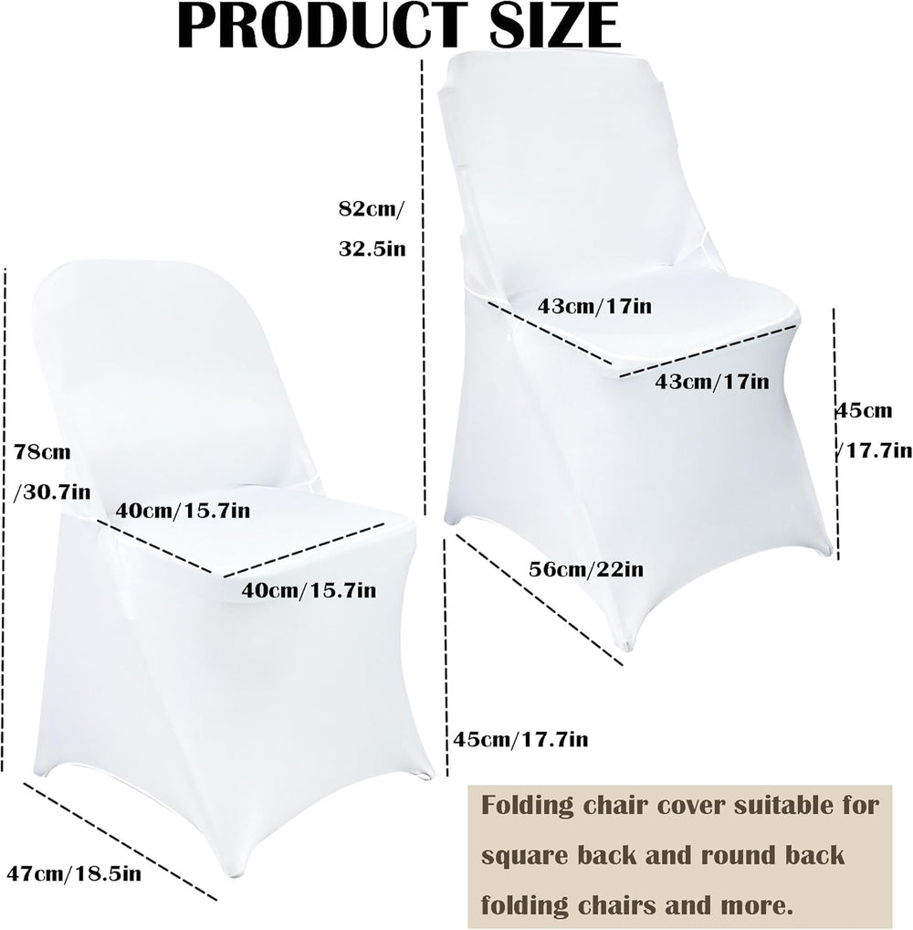 40PCS Spandex Folding Waterproof Chair Covers for Party,White New