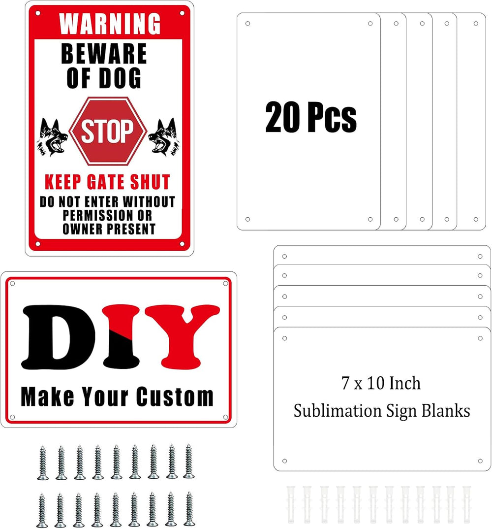 20 Pcs Sublimation Metal Sign Blanks 7x10 Inch, Aluminum Sublimation Yard Sig...