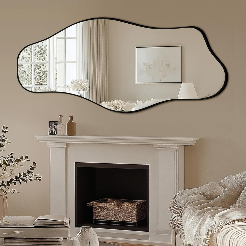 Mirrorons Irregular Mirror 47"x21" Cloud Vanity Mirror Wall Decor, ...