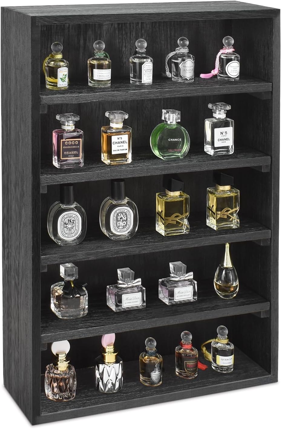 Ikee Design Wall-Mount Wooden Display Shelf with 5 Adjustable Shelves (
