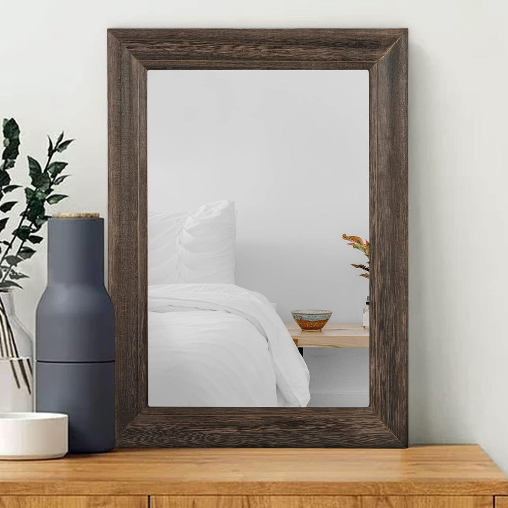 Retro Wall Mirror with Wood Framed Large Rectangle Hanging Mirrors 20"x1...
