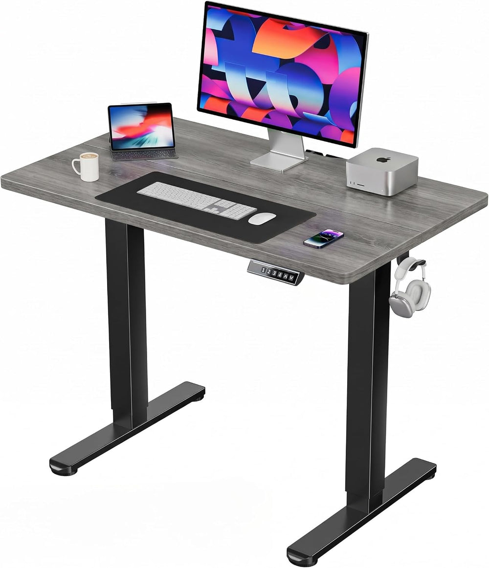 HUANUO 40x24 Inch Electric Standing Desk, Height Adjustable, Grey