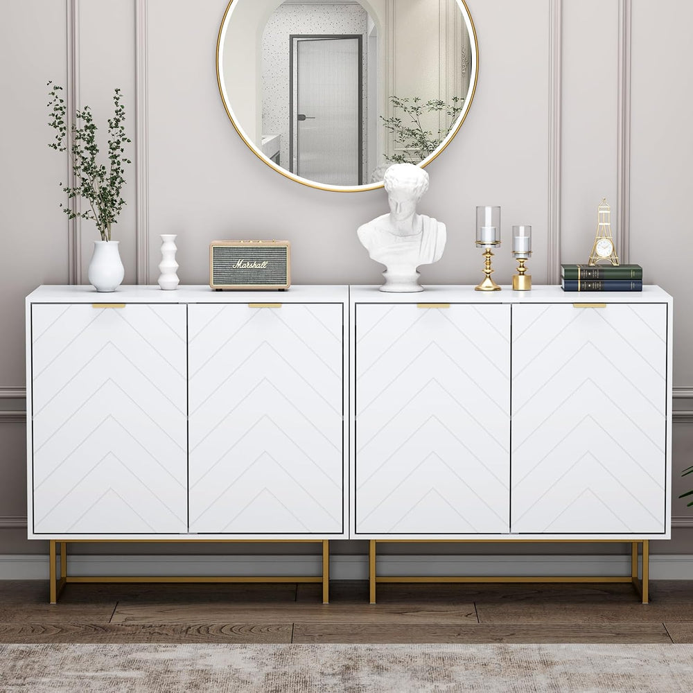 31'' Modern Sideboard Buffet with Storage for Living Room, Black and ...