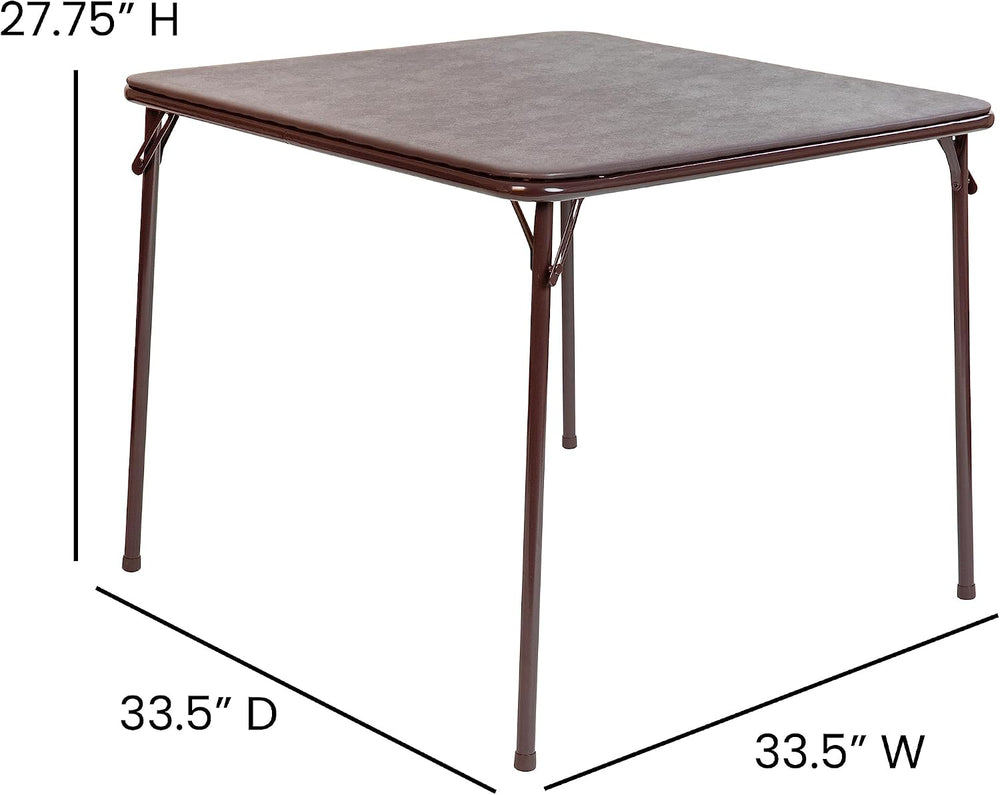 Flash Furniture Madelyn 33.5" Folding Card Table, Brown