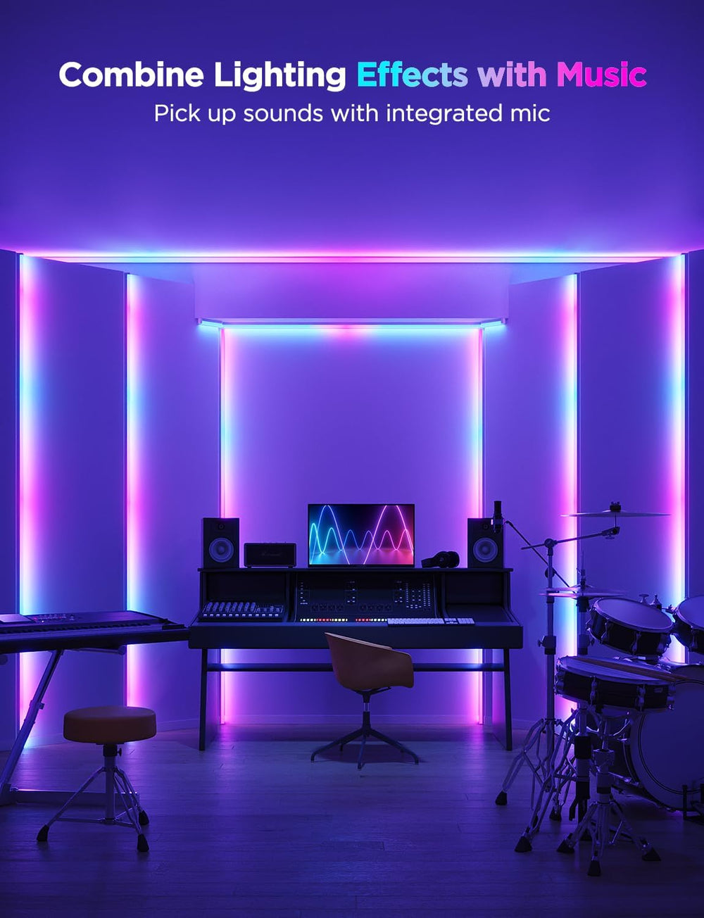 Govee RGBIC LED Strip Lights 32.8ft with Covers,Smart Control, APP, WiFi