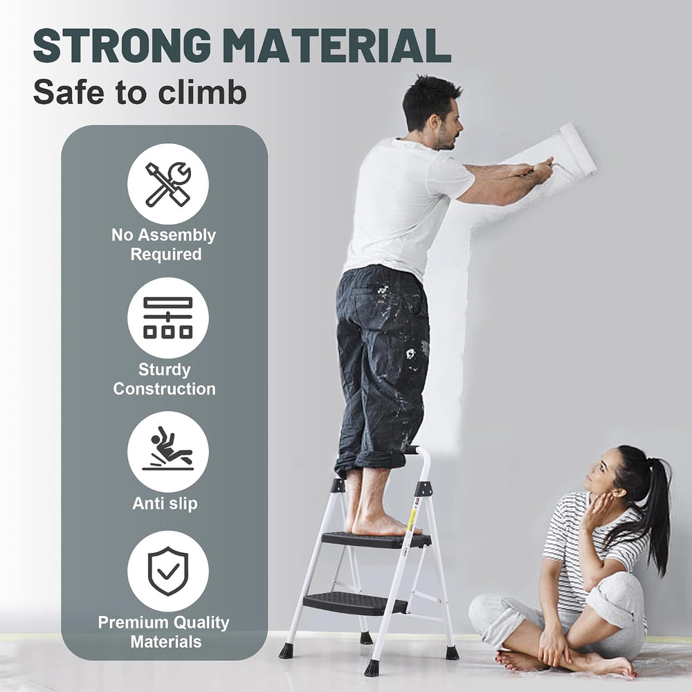 SocTone 2 Step Ladder, Step Stools for Adults, 500lbs Capacity