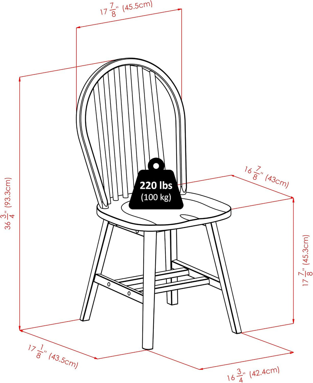 Winsome Windsor 2-Piece Chair Set, Natural/White