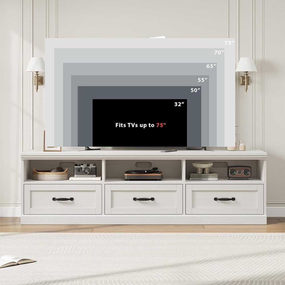 Garvee 70 Inch Mid-Century Modern TV Stand for 65/70/75 in TV, Entertainment ...