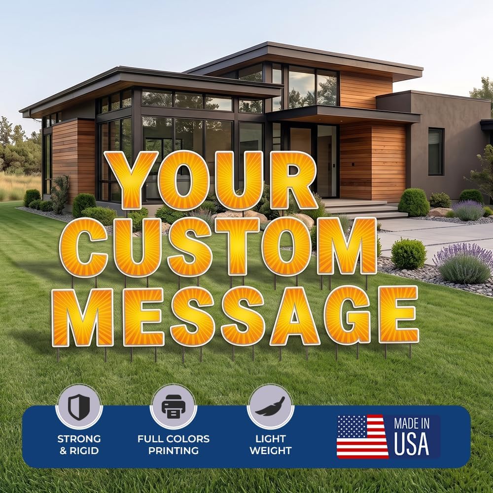 DC Custom Yard Signs with Stakes 18"/24" Personal Yard Letters Made...