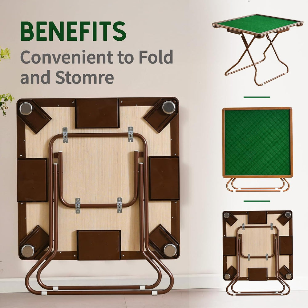 4 Player Card Mahjong Table, Portable Folding Table