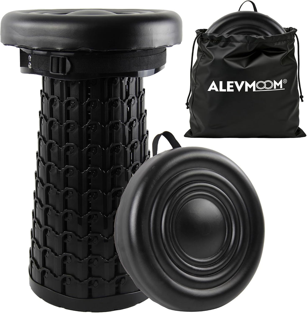 ALEVMOOM Upgraded Telescopic Collapsible Stool with Rotatable Cushion, 600lbs...