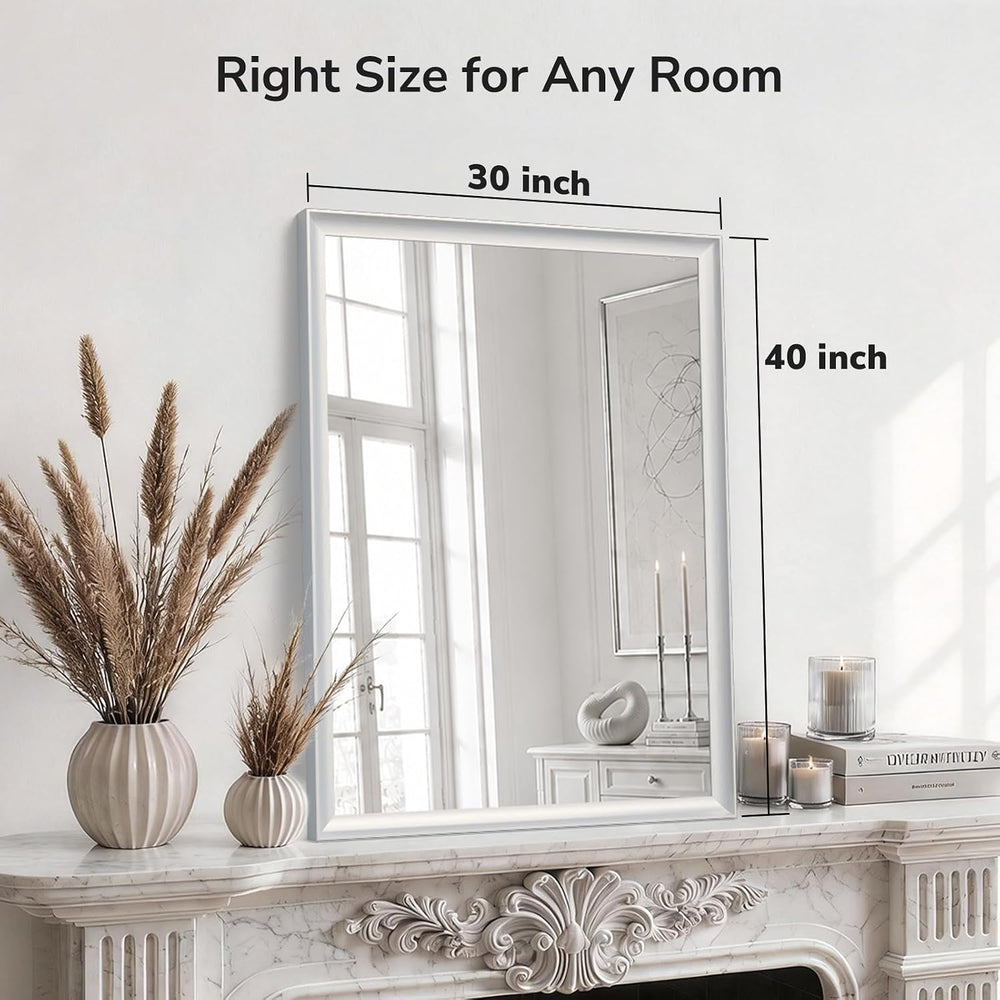 USHOWER 30x40 Inch Brushed Nickel Bathroom Mirrors for Over Sink