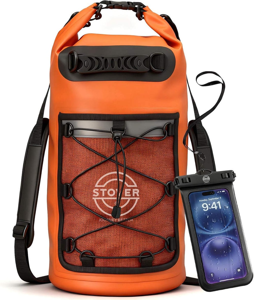 STOVER 5/10/25/30/40L Waterproof Dry Backpack & Phone Case- Large Floatin...