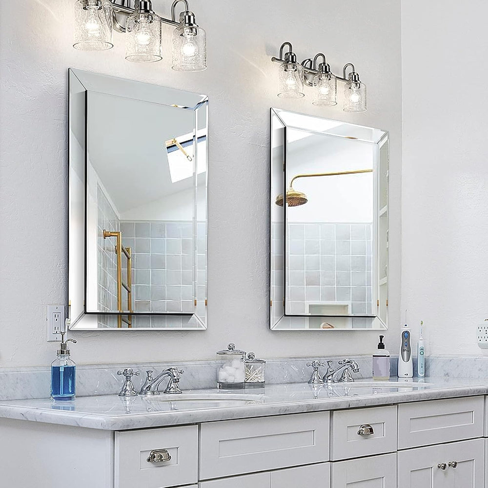 Pregaspor Wall Mirror for Bathroom, 24" x 36" Rectangular Frameless...