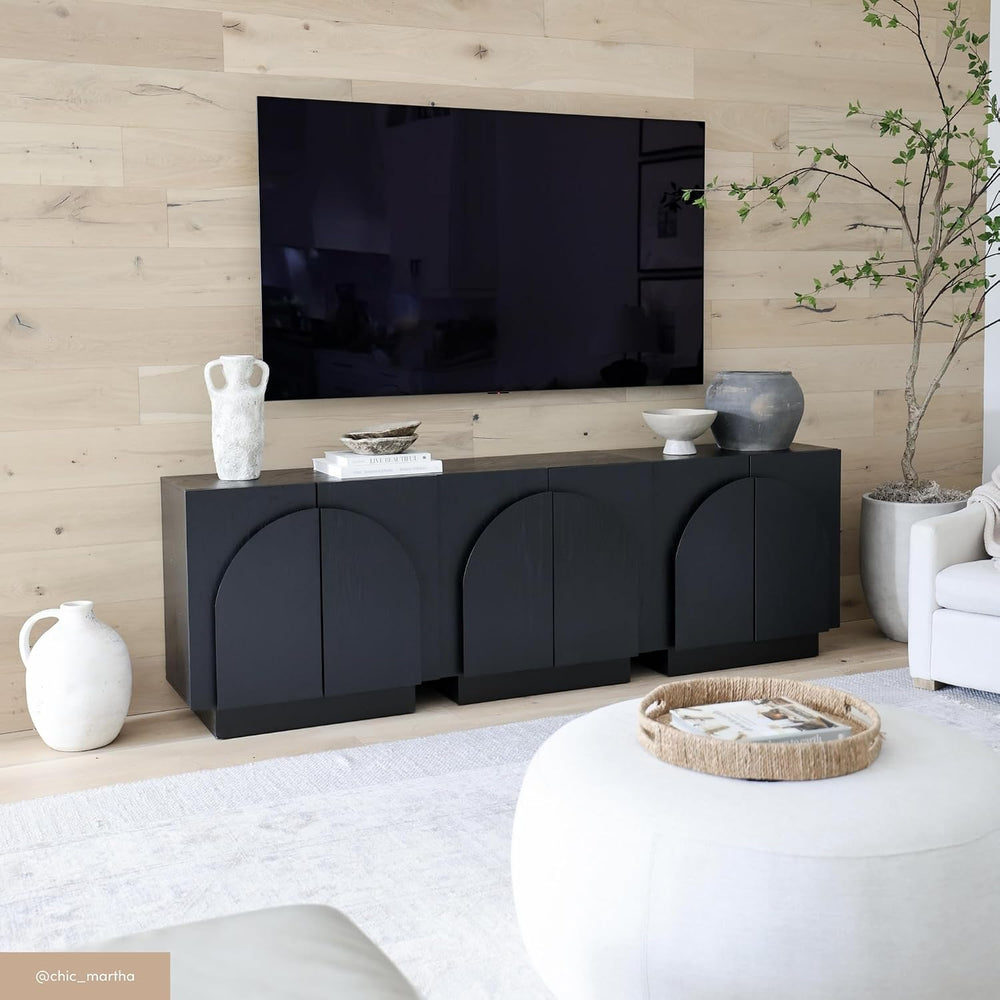 Nathan James Iris Mid-Century Modern Buffet Sideboard Credenza TV Stand, Wood...